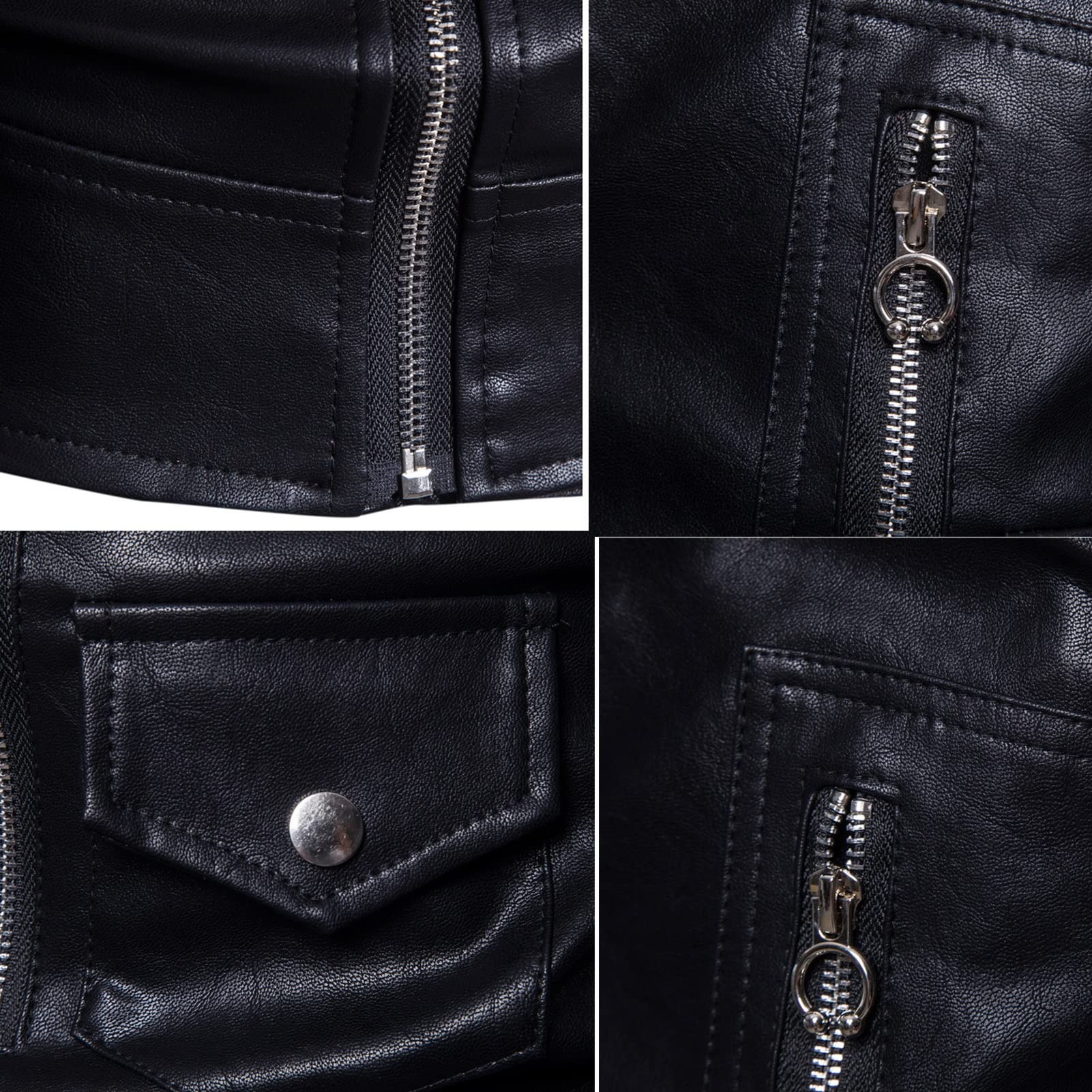 Amazon.com: YXYECEIPENO Men's Motorcycle Jacket Multi-Zip Leather